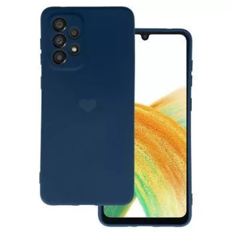 Vennus Samsung Galaxy A13 4G Silikoninis širdelės dėklas tamsiai mėlynas