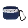 iLike Silicone Protective Case for Apple AirPods Pro 2nd Generation - Dark Blue with Hook