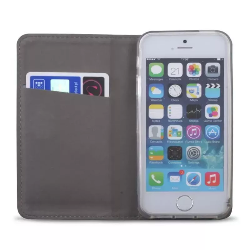 GreenGo Honor 5x Smart Magnet Wallet Case sidabrinis