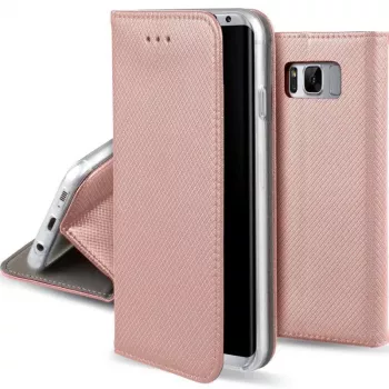 GreenGo Smart Magnet Wallet Case, skirtas LG Q6 - Rožinis auksas