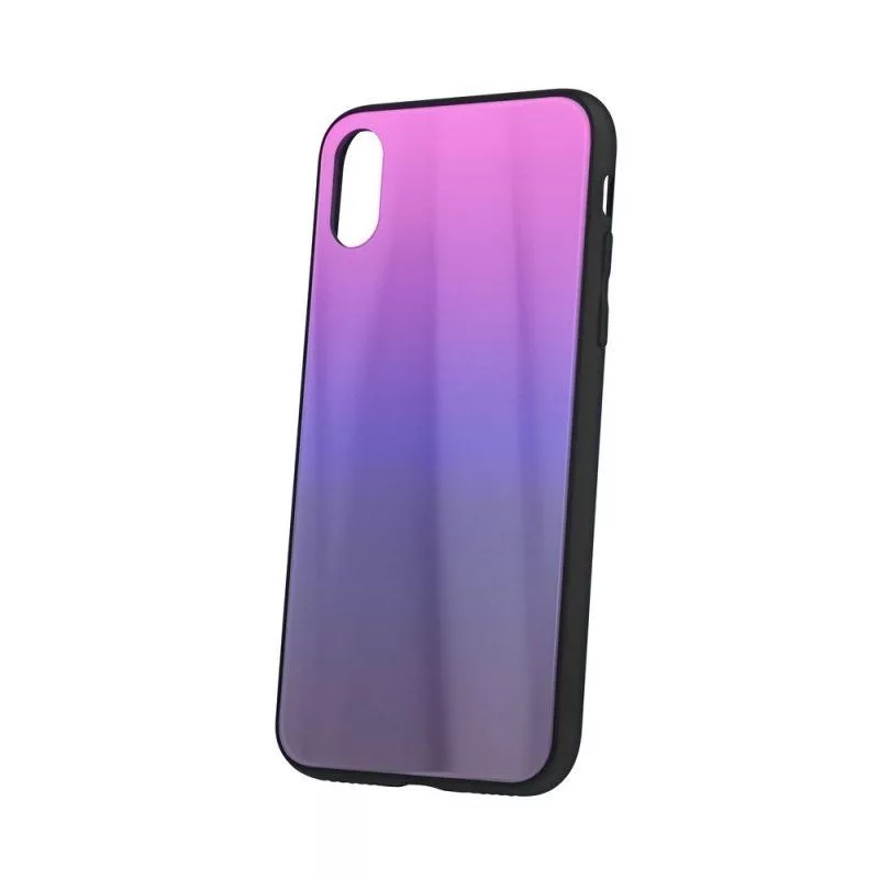 iLike Apple iPhone XR Aurora Glass Case Pink-Black