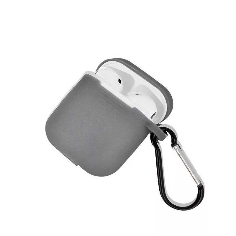 GreenGo Apple AirPods Silicone Case With Hook Gray