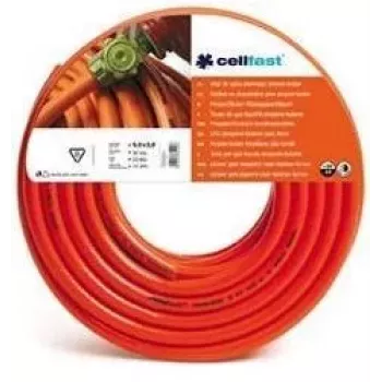 CELLFAST LPG dujų žarna 9mm x 60m ant stovo - propanas-butanai, oranžinė, PVC su tekstiliniu armavimu, 20 bar