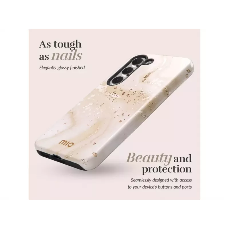 Mio Gold Marble Magsafe Compatible Back Cover Case, skirta Samsung Galaxy S25 5G