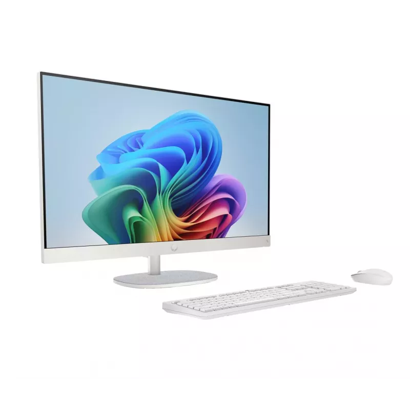 HP AiO 27-ct2004nw All-in-One PC, AMD Ryzen AI 5 330, 27 inch FHD IPS Anti-Glare, 16GB DDR5, 512GB SSD, AMD Radeon 820M, 1080p IR Webcam, Windows 11, Shell White/Light Gray, 2 metų garantija