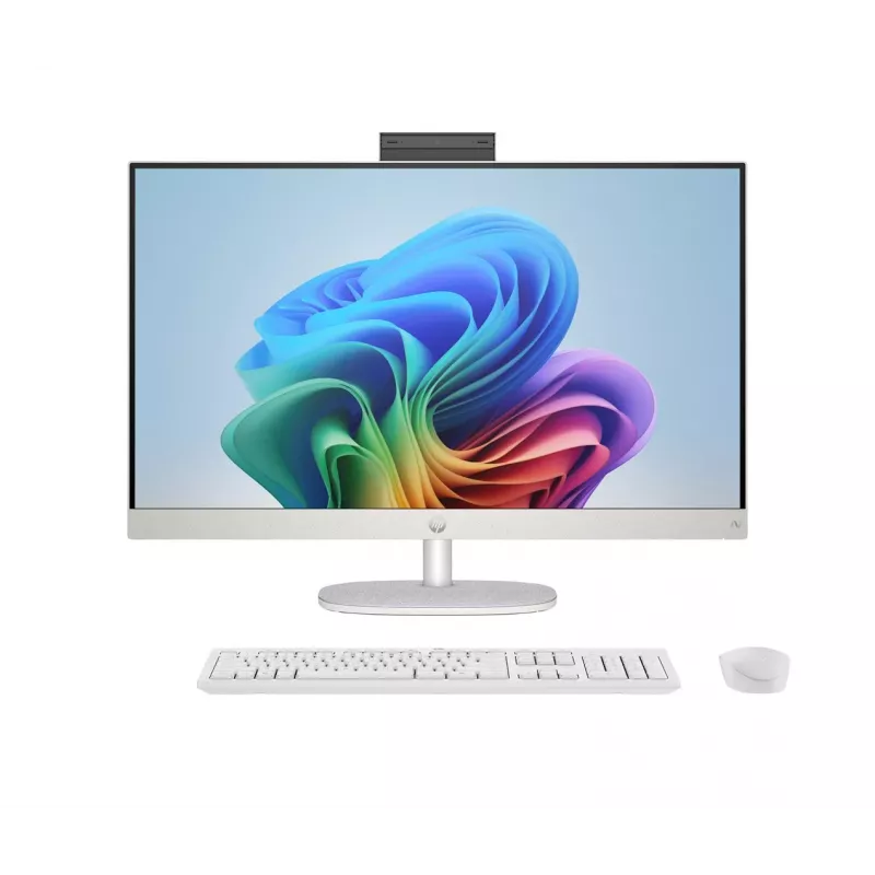 HP AiO 27-ct2004nw All-in-One PC, AMD Ryzen AI 5 330, 27 inch FHD IPS Anti-Glare, 16GB DDR5, 512GB SSD, AMD Radeon 820M, 1080p IR Webcam, Windows 11, Shell White/Light Gray, 2 metų garantija