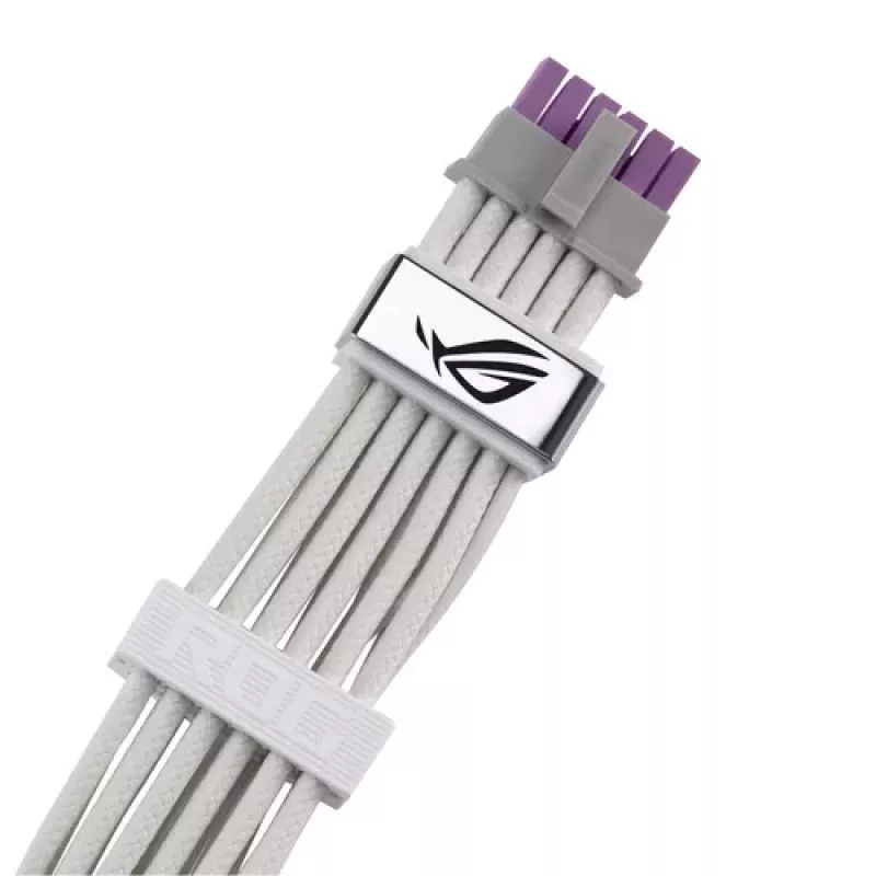 ASUS ROG EQUALIZER White Edition GPU maitinimo laidas - 16 kontaktų 12VHPWR į 3x8 kontaktų PCIe - 700 mm baltas