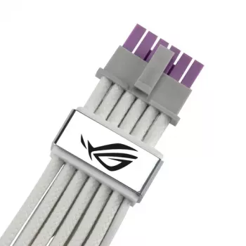 ASUS ROG EQUALIZER White Edition GPU maitinimo laidas - 16 kontaktų 12VHPWR į 3x8 kontaktų PCIe - 700 mm baltas