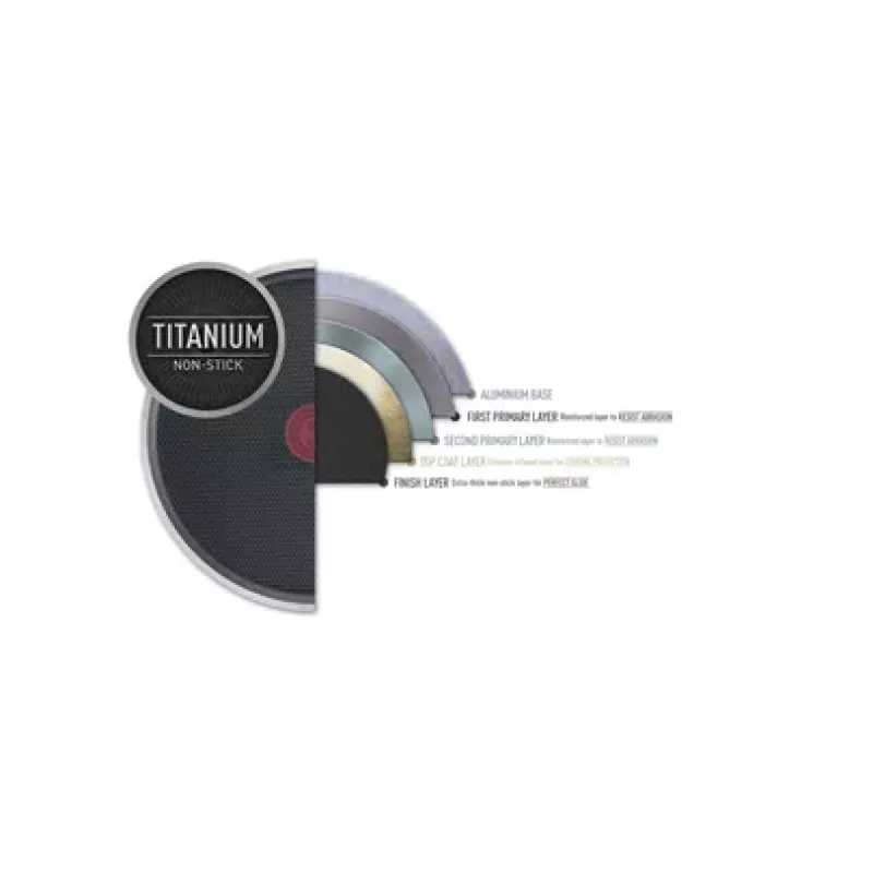 TEFAL Easy Plus keptuvė 24 cm, fiksuota rankena, juoda, titano nelipni danga, ne indukcinė