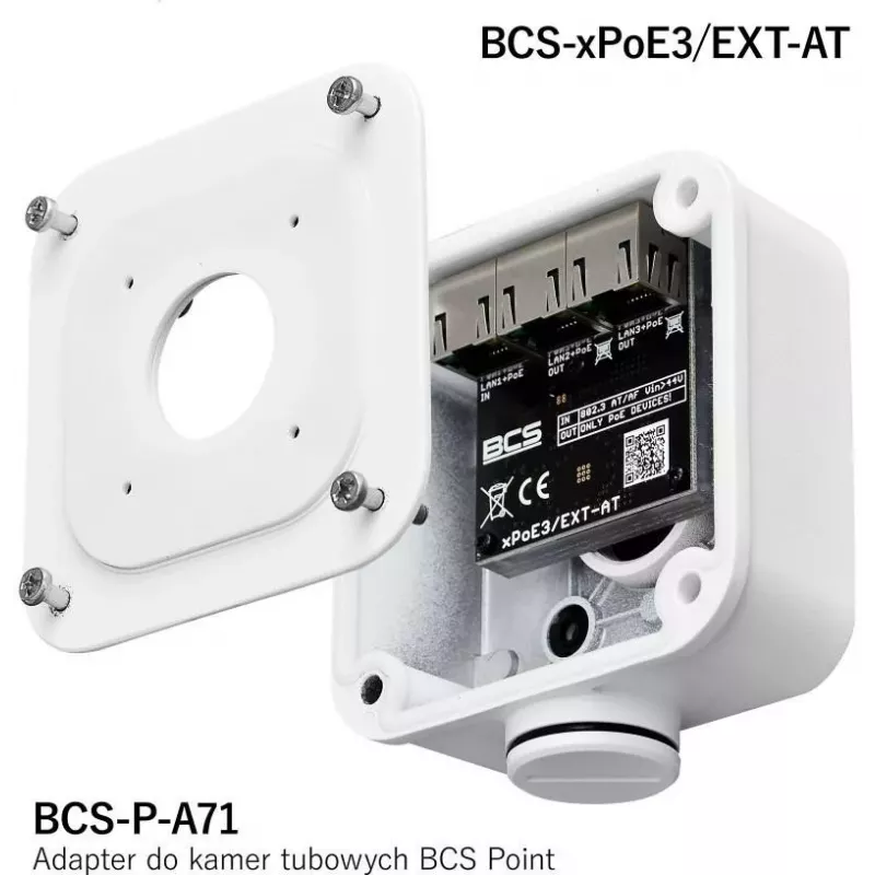 BCS BCS-xPoE3/EXT-AT 3-Port PoE+ Switch, 2x PoE+ 30W, 1x Uplink, 250m EXTEND, Metal
