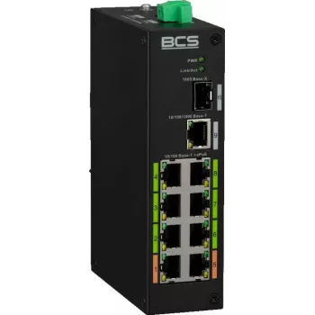 BCS-L-SP08E01G-1SFP(2) BCS Switch 8x PoE, 1x RJ45, 1x SFP Gigabit