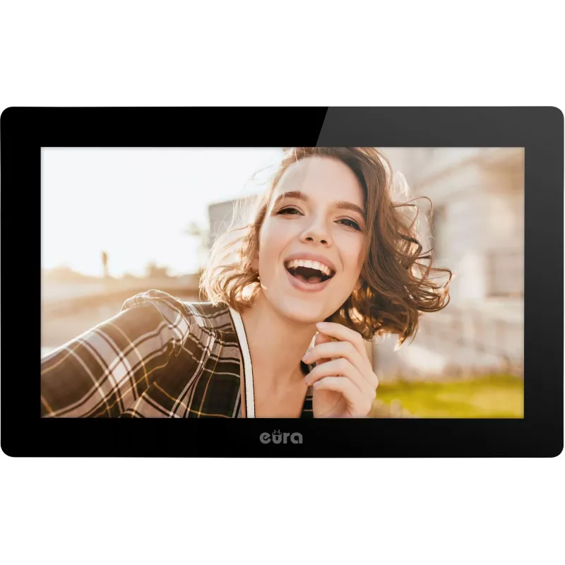 EURA VDP-86A3 10 colių juodas vaizdo domofono monitorius su Tuya Smart programa