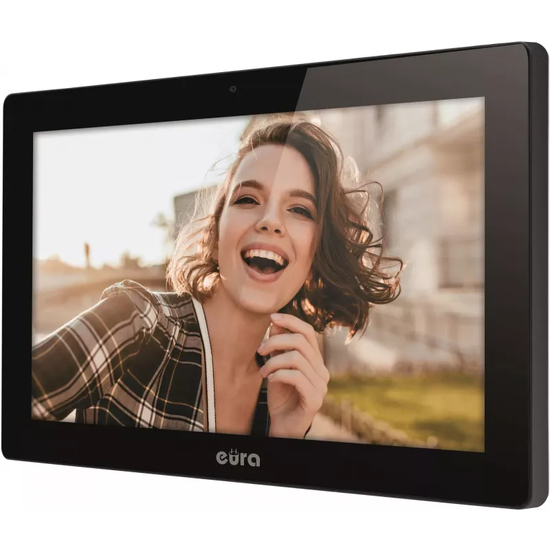 EURA VDP-86A3 10 colių juodas vaizdo domofono monitorius su Tuya Smart programa