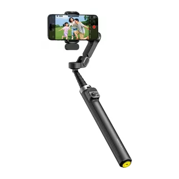 AOCHUAN Smart V3 išmaniojo telefono gimbalas su AI sekimu, papildomu apšvietimu, nuotolinio valdymo pulteliu, trikoju, lazdele asmenukėms, juodas