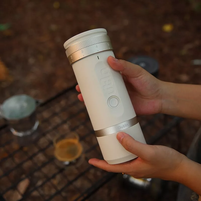 OutIn Fino White Conical Burr Coffee Grinder