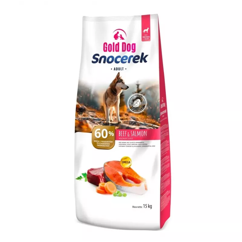 GDD Gold Dog Snocerek Large Breeds Adult Dry Dog Food Beef & Salmon 15kg