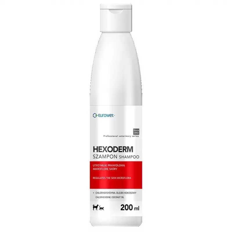 EWE EUROWET Hexoderm Medicated Shampoo for Dogs and Cats - 200 ml