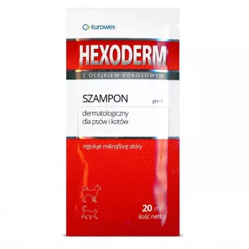 EWE EUROWET Hexoderm Medicated Shampoo for Dogs and Cats - 20 x 20 ml Sachets