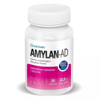 EUROWET Amylan-Ad Maisto Papildas Šunims ir Katėms - 30 Tablečių
