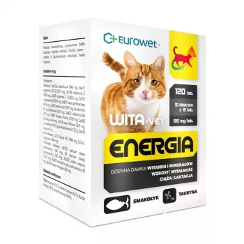 EWE EUROWET Wita-Vet Energia Multivitamininis ir mineralinis papildas katėms - 120 tablečių