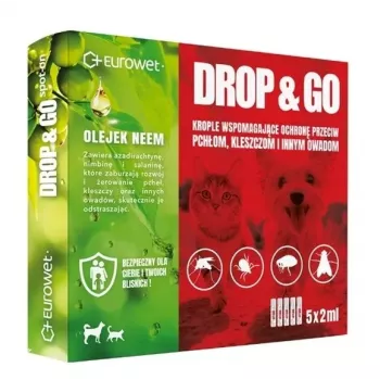 EWE EUROWET Drop&Go Spot-On lašai nuo blusų ir erkių šunims ir katėms 5x2 ml