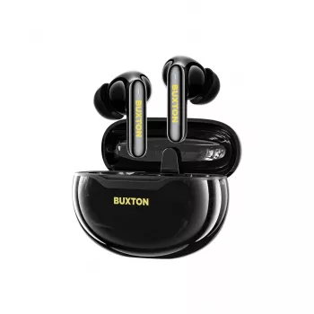 BXT Buxton BTW 7200 Black Tuya - Tikri belaidžiai ausinės su įkrovimo dėklu, juodos, Bluetooth 5.2, IPX4, jutiklinis valdymas, Tuya Smart App