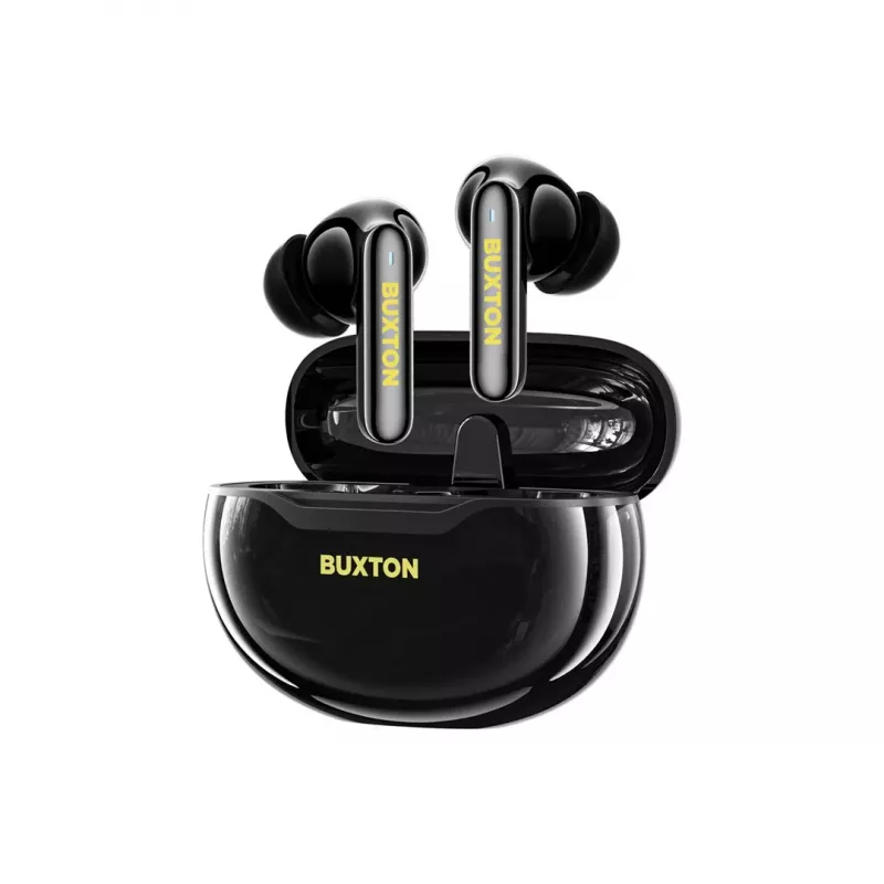 BXT Buxton BTW 7200 Black Tuya - Tikri belaidžiai ausinės su įkrovimo dėklu, juodos, Bluetooth 5.2, IPX4, jutiklinis valdymas, Tuya Smart App