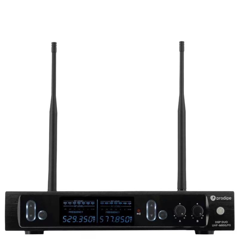 PDE Prodipe M850 DSP Duo UHF F5 - UHF belaidė mikrofonų sistema su 2 rankiniais mikrofonais