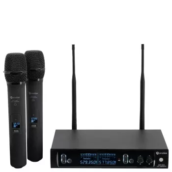 PDE Prodipe M850 DSP Duo UHF F5 - UHF belaidė mikrofonų sistema su 2 rankiniais mikrofonais