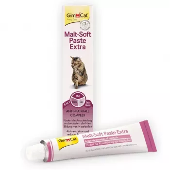 GMC GIMCAT Malt-Soft Paste katėms, skirta plaukų kamuolių prevencijai, 200g