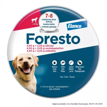 ENA ELANCO Foresto antkaklis šunims, sveriantiems daugiau nei 8 kg