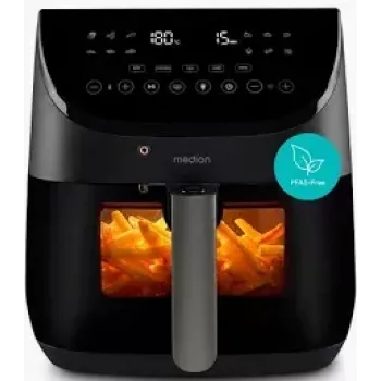 MEDION MD 13060 X20 XXL Oro gruzdintuvė 6.6 L Juoda 1700 W su maisto termometru