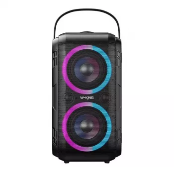W-KING T9-2 Bluetooth Speaker 100W RMS Portable Party Speaker su RGB šviesomis, IPX6, TWS, karaoke, Power Bank, juoda