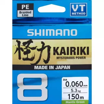 SHIMANO Kairiki 8 Braided Fishing Line 0.060mm 150m 5.3kg Mantis Green