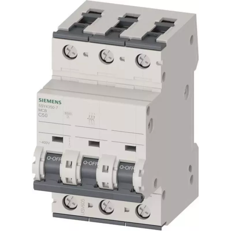 SIEMENS SENTRON 5SY4 Miniature Circuit Breaker 5SY4350-7 C50A 3-Pole 10kA