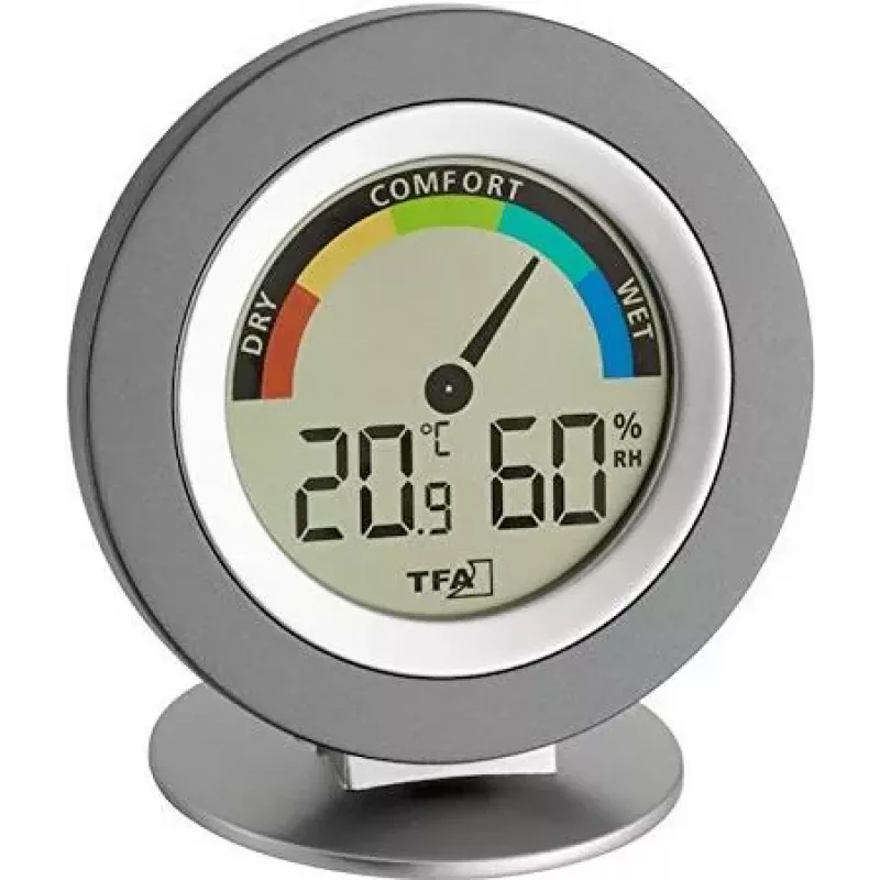 TFA 30.5019 Thermo-Hygrometer COSY - Skaitmeninis vidaus termometras ir drėgmės matuoklis su Max/Min atmintimi, komforto zonos indikatoriumi, LCD ekranu, baltas