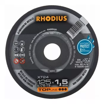RHODIUS XT24 Pjovimo diskas 125x1,5x22,23 mm 10 vnt.