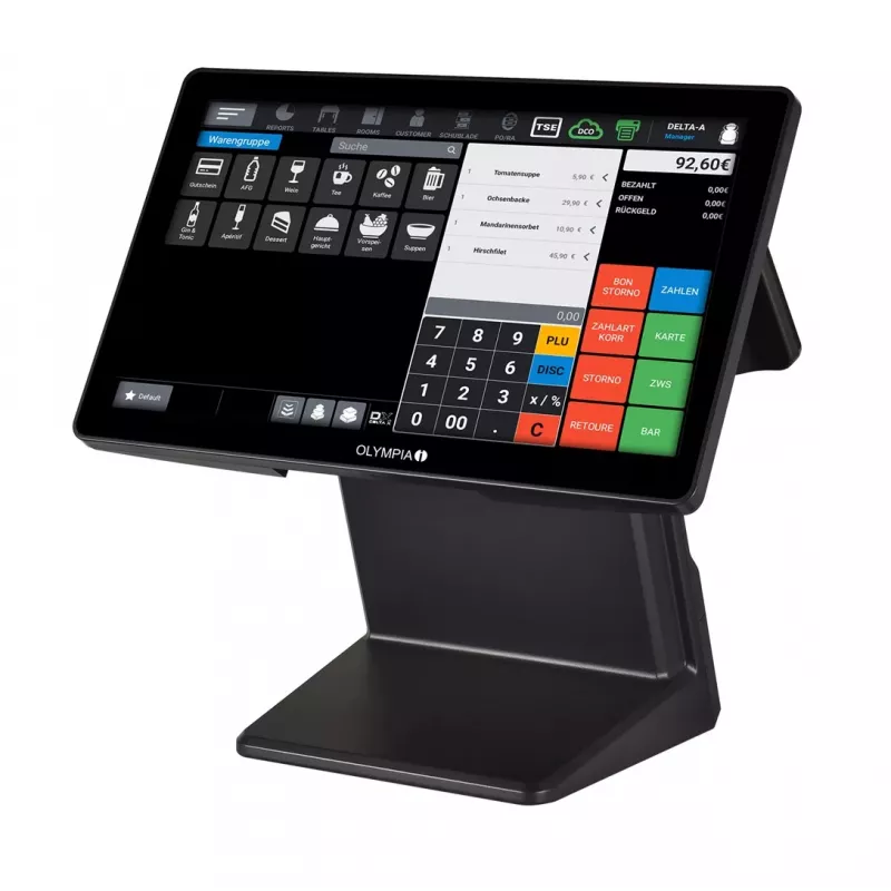 OLYMPIA T400K All-in-One 39.6 cm (15.6 colio) lietimui jautrus POS terminalas, juodas