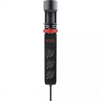 Olympia IOIO SL 3000 Black Table Edge Power Strip with 3 Schuko Outlets and 2 USB-A Ports, 1.5m Cable