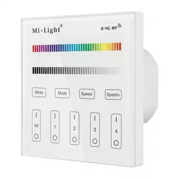 MIBOXER T3 LED nuotolinio valdymo pultas išmaniesiems skydeliams RGB/RGB-W 4 zonos Milight/Miboxer