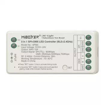 Miboxer SPIB5 Pixel LED valdiklis 5 in 1 SPI+DMX 2.4GHz+BLE