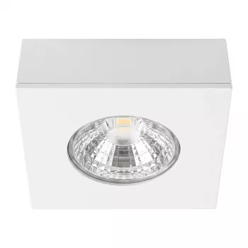 SYNERGY21 Helios LED įleidžiamas lubinis taškinis šviestuvas kvadratinis baltas su paviršinio montavimo rėmu (S21-LED-ME016)