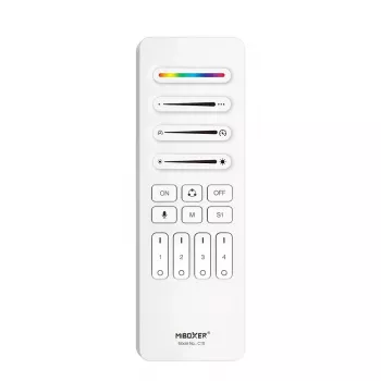 Synergy 21 Pixel LED nuotolinio valdymo pultas SPI - Pixel 2.4GHz (RGB/RGB-W/RGB+CCT) 4 zonos 4 scenos *Milight/Miboxer* (baltas) (C10-W)