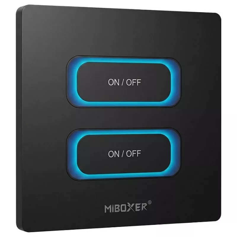 MIBOXER ESR2TB 2-jungiklis LED skydelio nuotolinio valdymo pultas su judesio jutikliu ir reguliatoriumi, 2,4 GHz, baltas