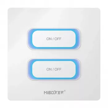MIBOXER ESW2 2-Gang Smart Switch WiFi + 2.4GHz Motion Sensor Dimmer, skirtas Milight/Miboxer (baltas)