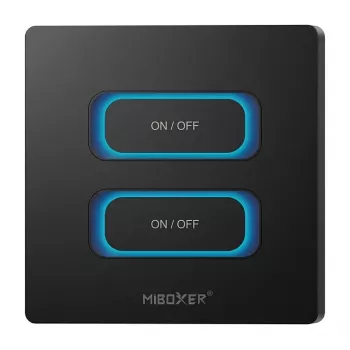MIBOXER ESZ2B 2-Gang Smart Wall Switch with Motion Sensor, Zigbee 3.0 + 2.4GHz, Dimmer, White