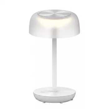 SYNERGY21 LED stalinė lempa SOLAR/įkraunama baterija, lauko IP54, liečiamas reguliavimas, permatoma-balta