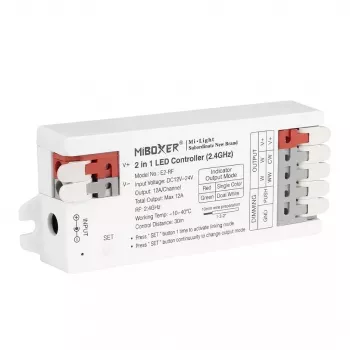 MIBOXER LED valdiklis E-Series 2in1 vienspalvis / dviejų baltų (CCT) 2.4GHz RF E2-RF