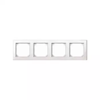 MERTEN 4 vietų dengiamasis rėmelis poliarinės baltos spalvos 29,4 x 8,1 cm System M