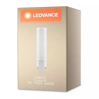 OSRAM DULUX D/E18 HF V 7W 840 G24Q-2 LED Retrofit Lempa, 770 lm, 4000K, Šalta Balta, G24q-2 Pagrindas, Nereguliuojamas